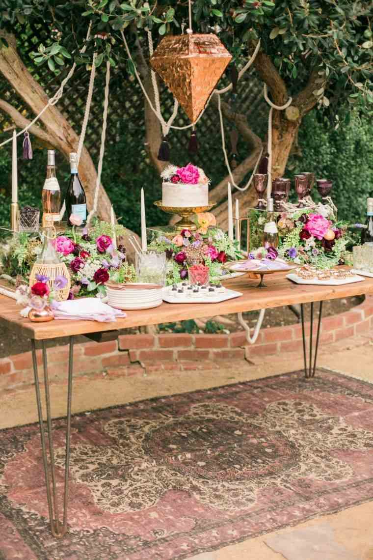 hippi stílusú-romantikus-esküvői asztal