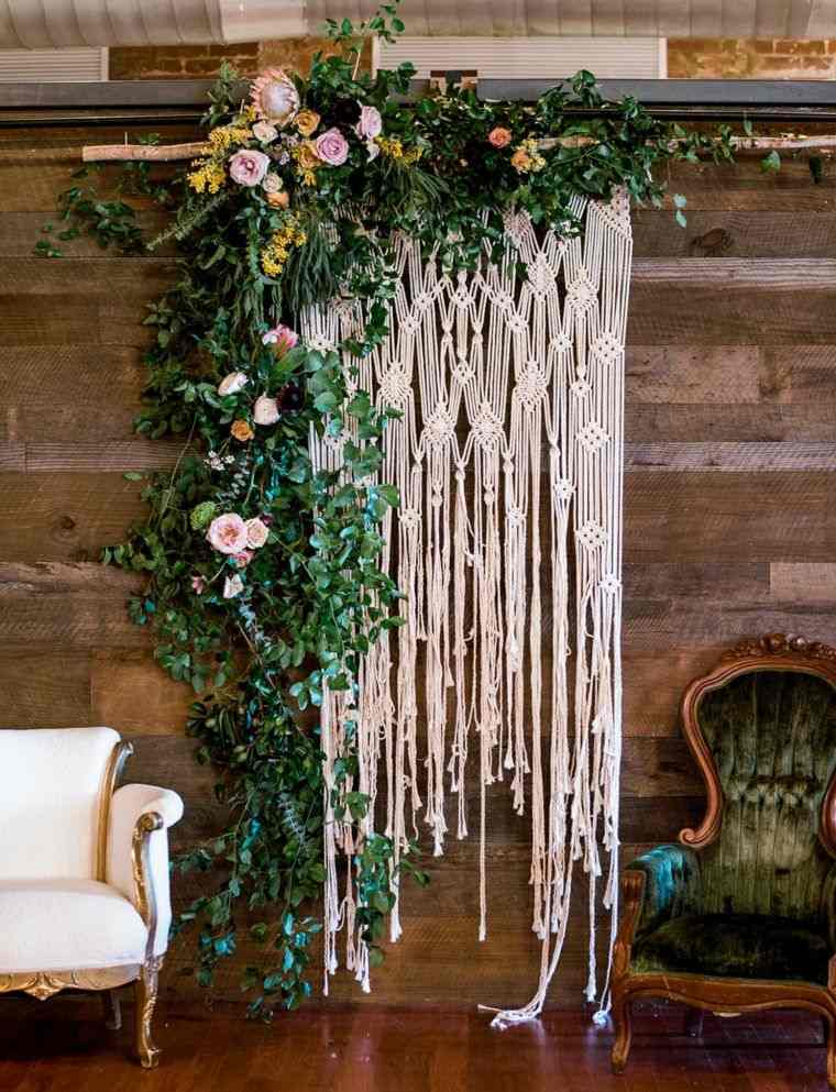 decorazioni per matrimoni bohémien in stile macrame-romantico