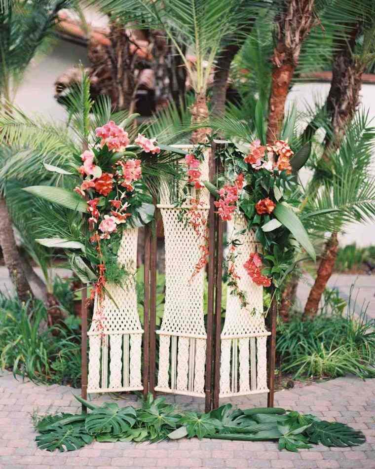 romantiško stiliaus bohemiškas prašmatnus vestuvių dekoras