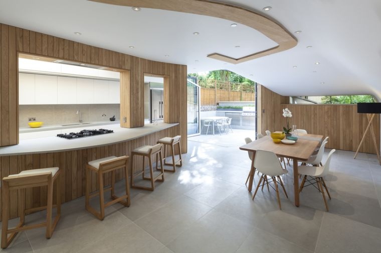 木造住宅キッチンエクステンションデザイン現代住宅を拡大する方法