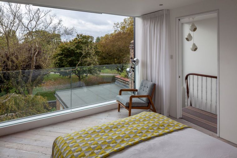 idee di estensione della casa contemporanea della camera da letto della veranda