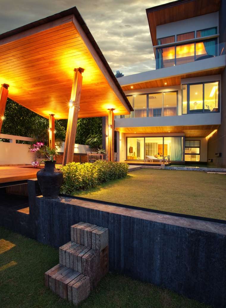 build-a-wooden-pergola-exterior-patio-lighting-idea-projector