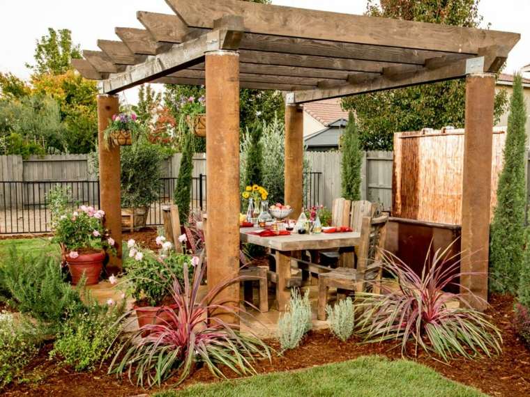 build-an-outdoor-pergola-idea-deco-flower-pot-hanging
