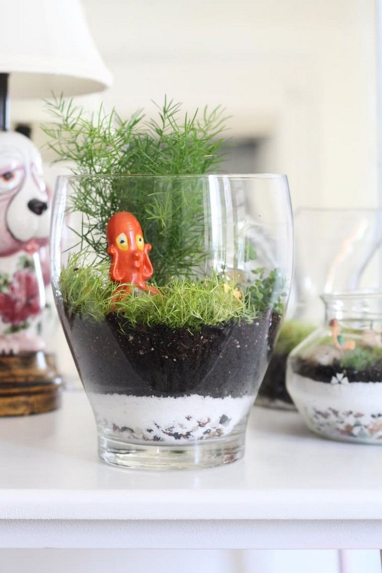 terrárium növény deco ötlet belső mini kert létrehozása