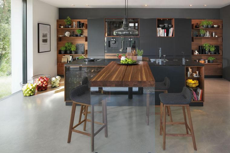 cucina-in-legno-vernice-nera-decoro-moderno-design-isola-centrale