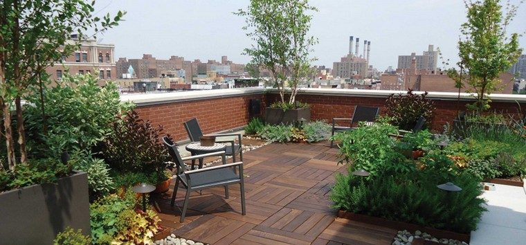 idea del tetto della terrazza per organizzare lo spazio esterno moderno impianto di tendenza deco