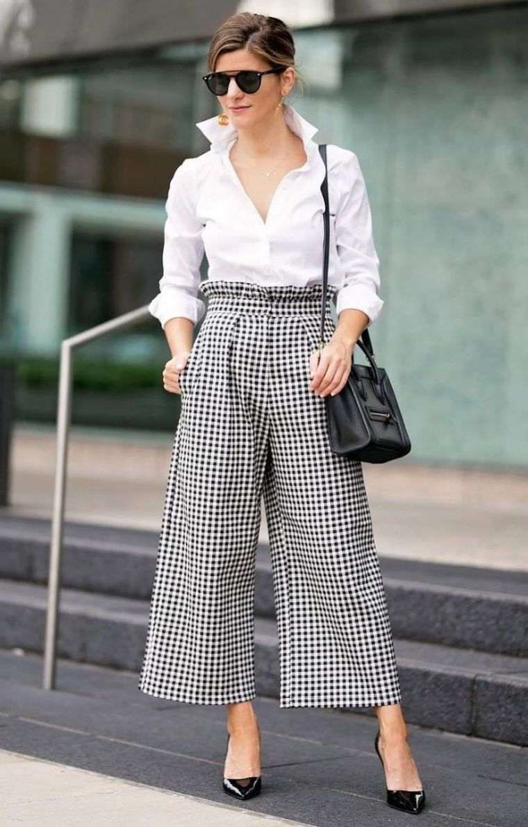 modern gingham szögletes nadrág