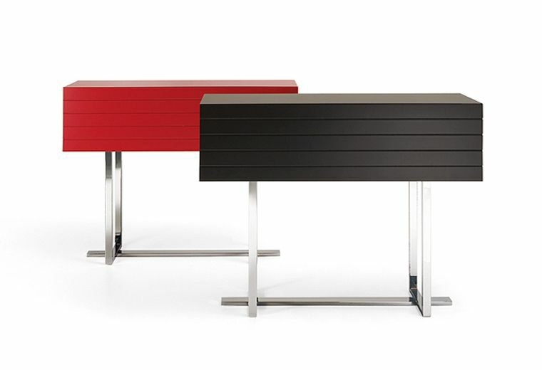 モダンな赤いコンソールデザインのエントランス家具