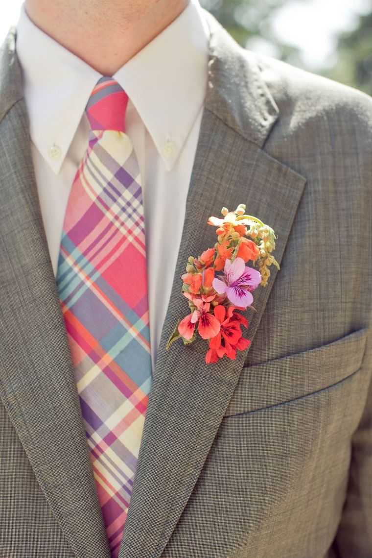 花嫁のためのスーツ-男-ボタン-ネクタイ-灰色