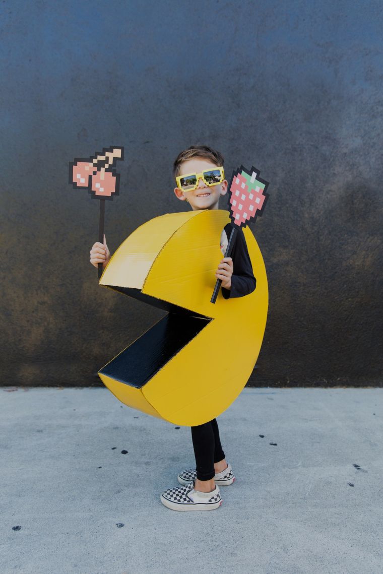vaikiškas kostiumas Helovinui iš Pac Man