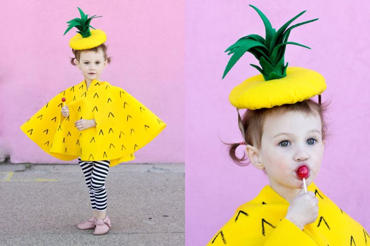 Ananasų kostiumas mergaitei