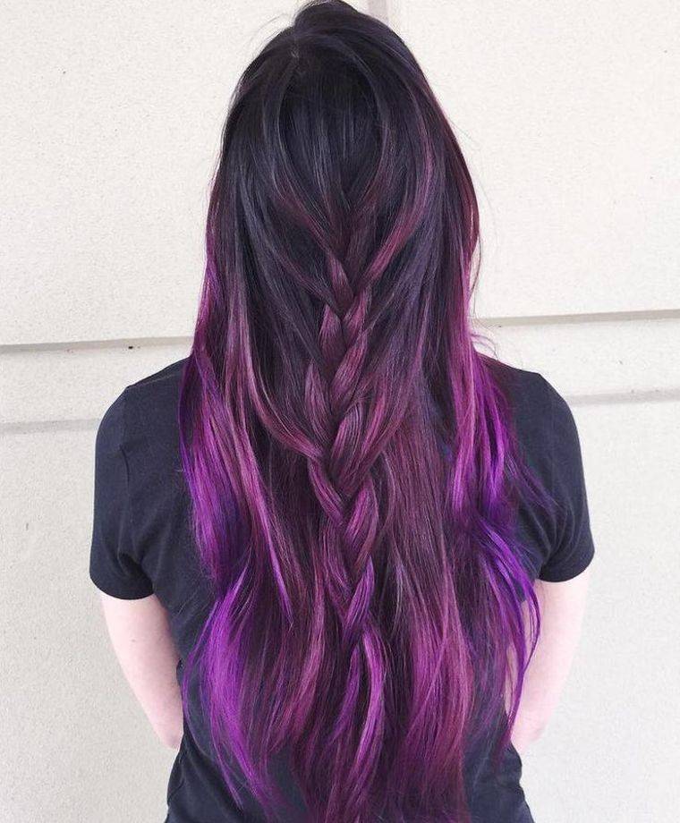 colore balayage capelli-ombra-viola-idea