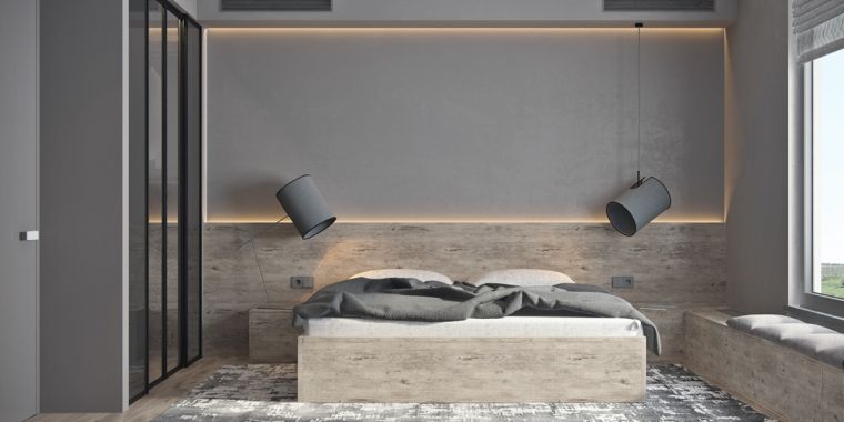 lampada da parete grigia per la decorazione della camera da letto