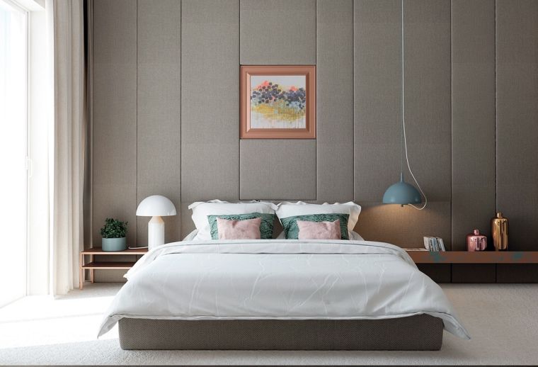 accessori di design arredamento moderno color tortora camera da letto