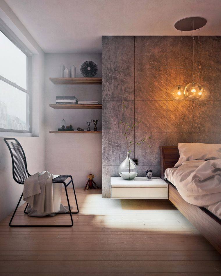mensola a muro in legno con vernice grigia design colore camera da letto