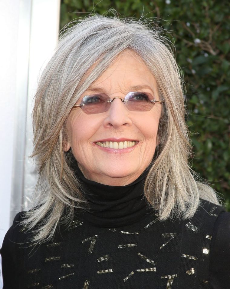 Bob frizura s sijedom kosom Diane Keaton