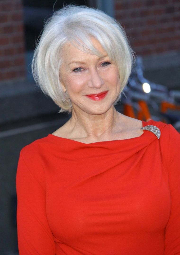 Ideja za sijedu frizuru Helen Mirren