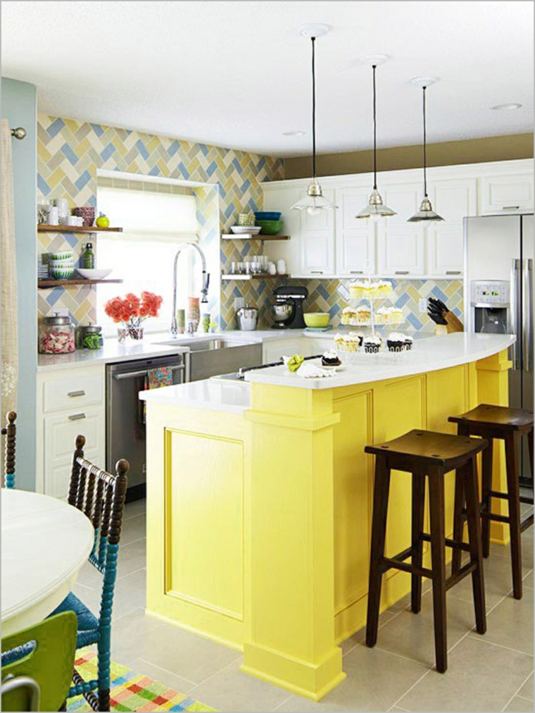 žuti kuhinjski otok