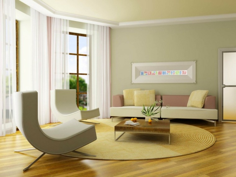 šviesios spalvos gyvenamojo kambario idėjos