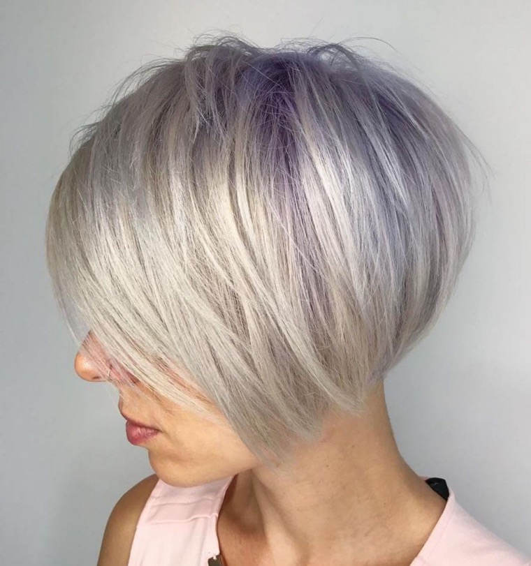 bob corto colore grigio donna