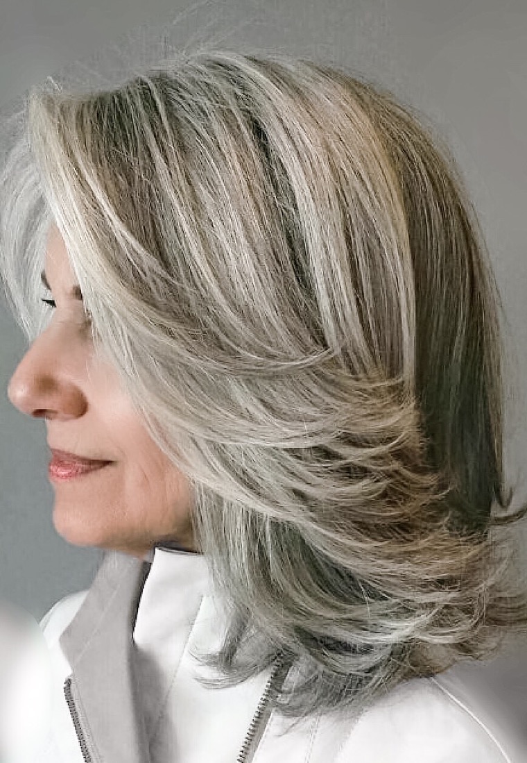 taglio di capelli corto donna voglio grigio medio lungo