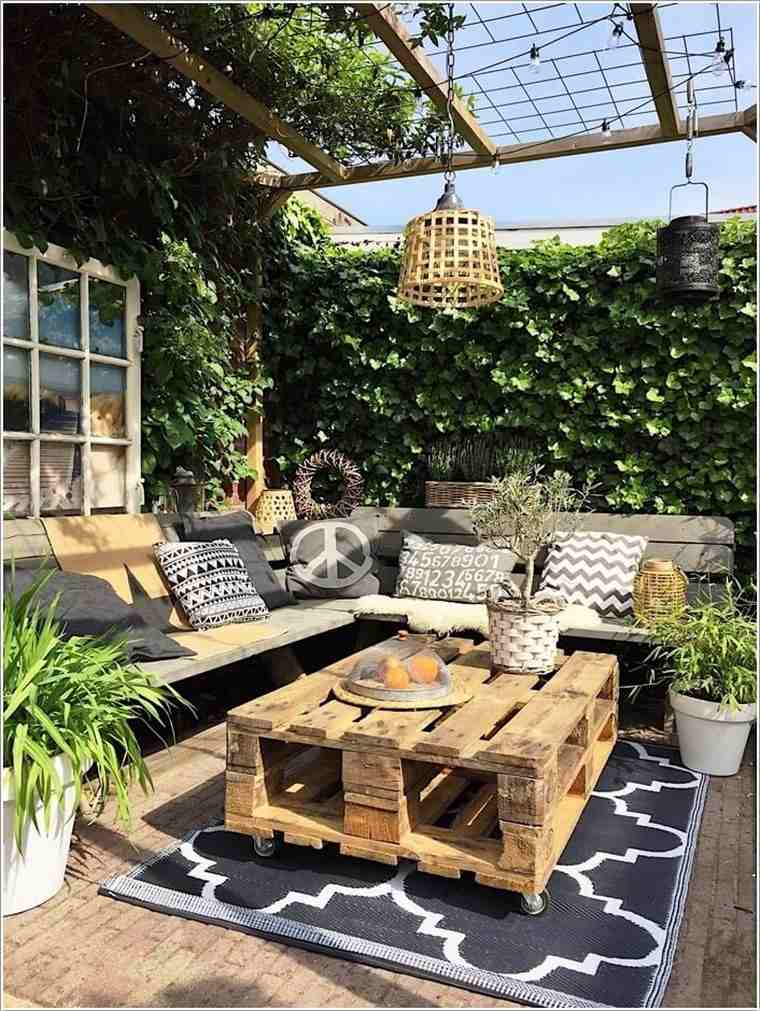 Idea pallet mobili fai da te giardino cortile