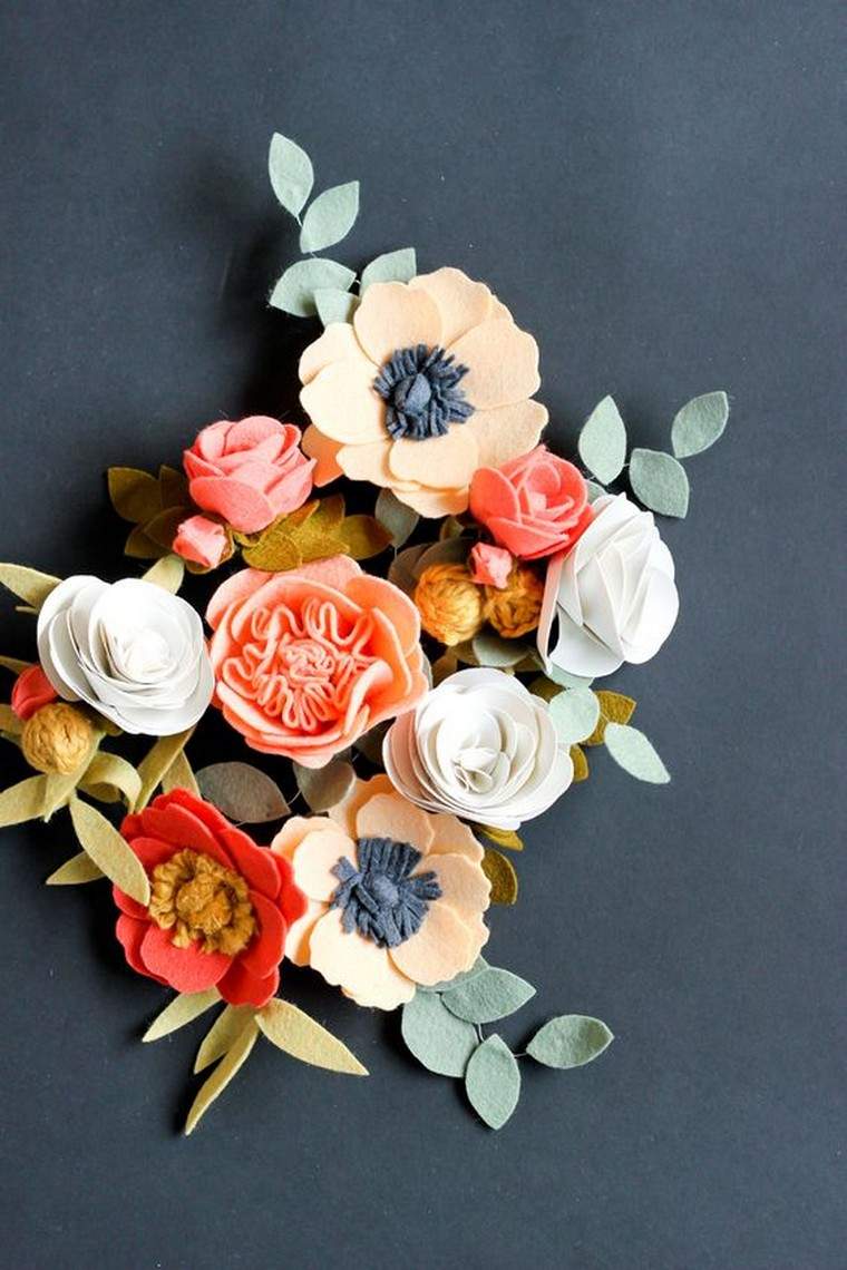 idea di decorazione fai da te fiori decorativi creazione di interni tessuto originale