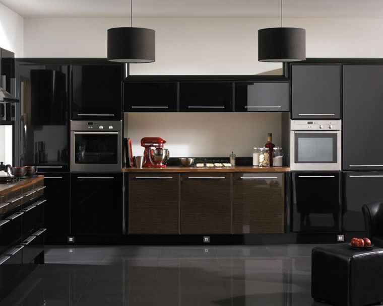 fekete konyha fal dekoráció modern splashbacks