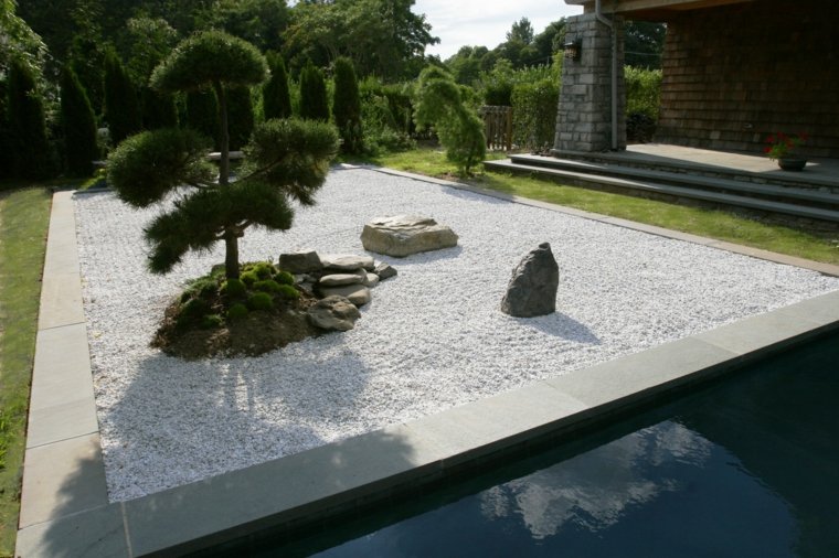 Giardino zen giapponese idea paesaggistica pietra decorare rocce