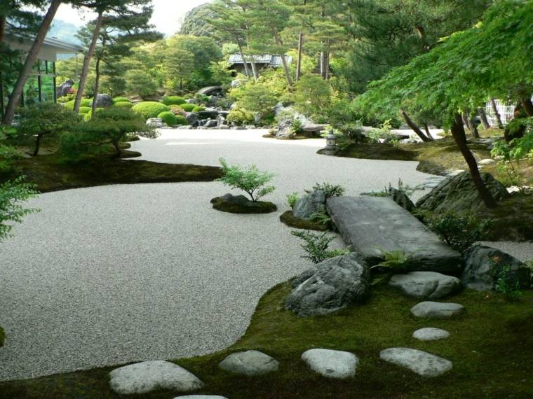 Zen giardino paesaggistico rocce bianche sabbia