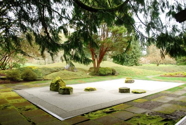 crea un'idea di giardino zen le pietre organizzano lo spazio esterno