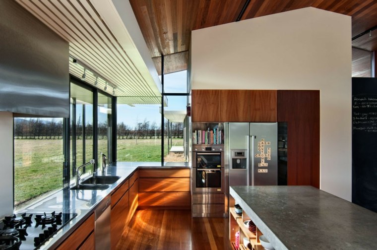modernus virtuvės interjero dizainas madingas betoninis stalviršis