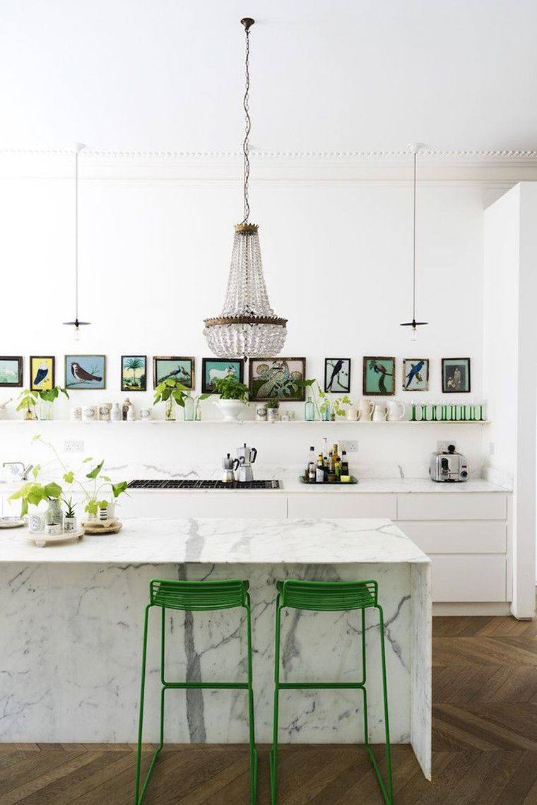 otok-mramor-moderna-kuhinjska stolica-visoke boje-zelena