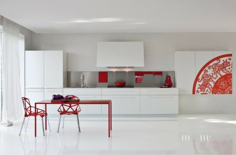 crveno -bijeli kuhinjski dekor