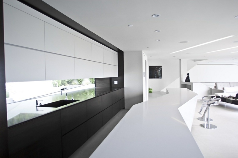 modern belsőépítészeti konyha ötlet fehér sziget bár divatos ötletek