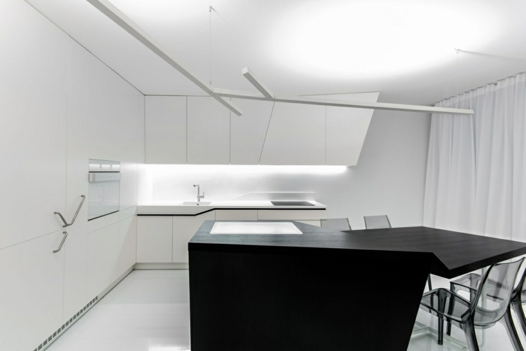 šiuolaikinės virtuvės dizaino idėjos virtuvės salos apšvietimo idėjos