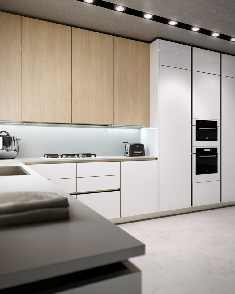 cucina moderna in legno bianco