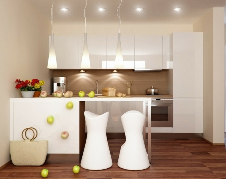 elegantiška šiuolaikiška balta virtuvė
