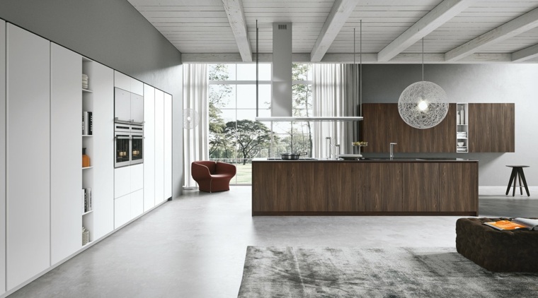 design contemporaneo della cucina in legno