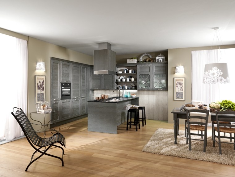 cucina moderna in legno grigio