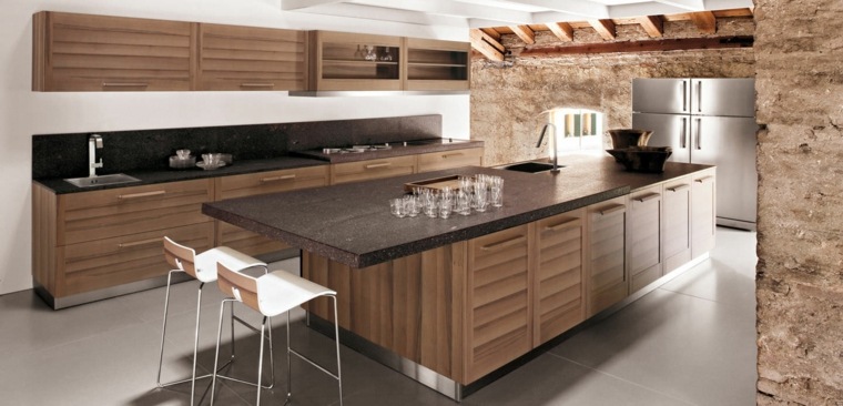 cucina in legno originale contemporanea