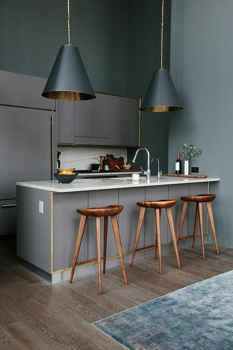 cucina moderna in legno grigio