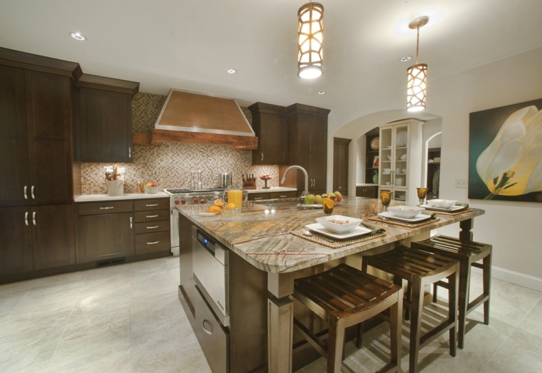 modernus virtuvės dekoras elegantiška mediena