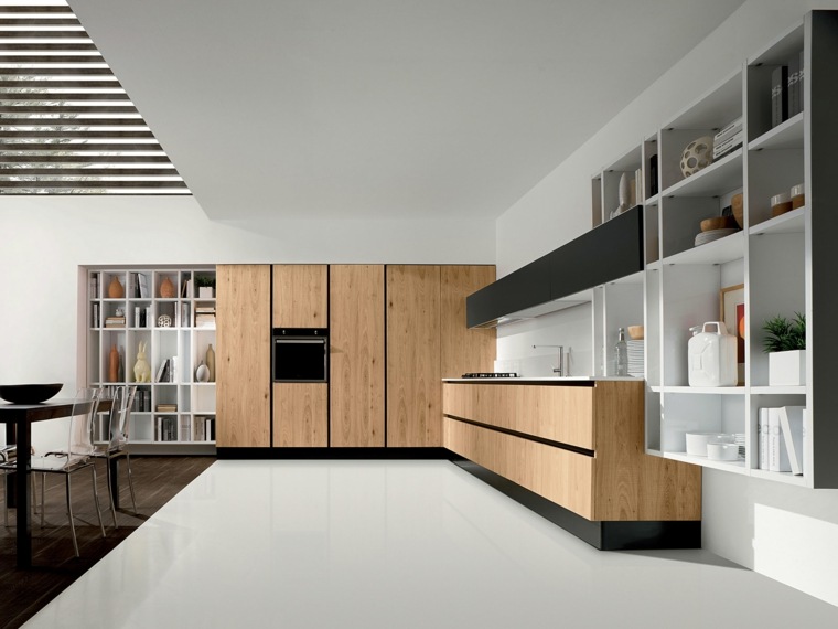 cucina moderna in legno chiaro