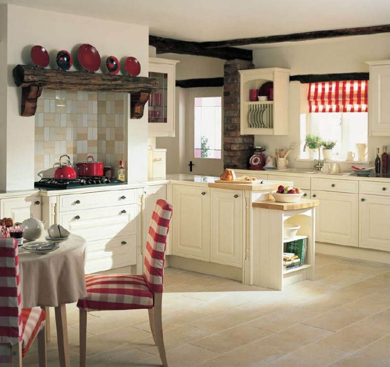 cucina cottage in stile inglese decorazione della casa mensole in legno grezzo