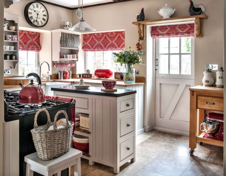 esempio di piccola cucina decorazione rustica mobili in legno stile cottage inglese