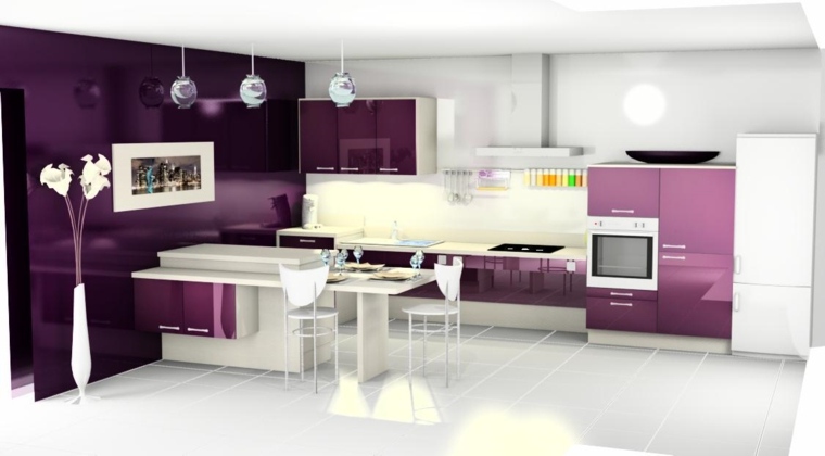 モダンなキッチン家具のデザインのアイデア白いタイルのサスペンション
