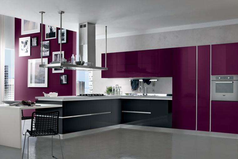 cucina colore idea design cappa aspirante isola centrale