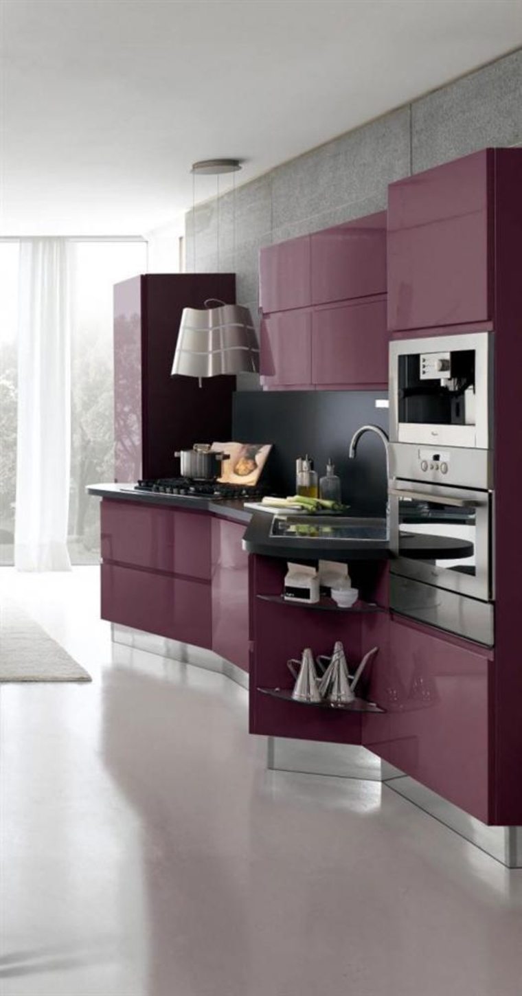 cucina color melanzana design moderno idea colore melanzana