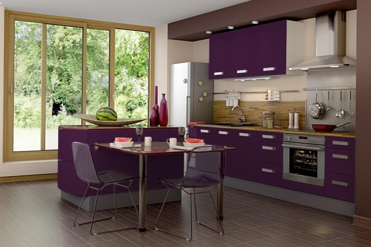 idee per la cucina color melanzana idee di design per mobili da cucina